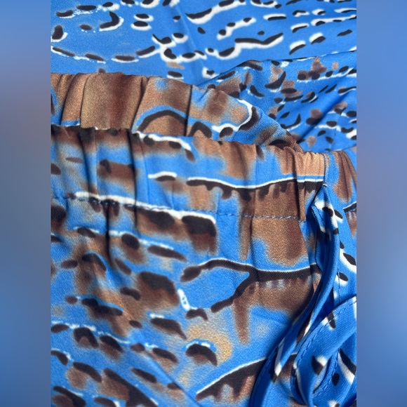 Luxury Two Piece Crocodile Pants Set Chiffon Kimono Kaftan Swimsuit Coverup. - Picture 12 of 14